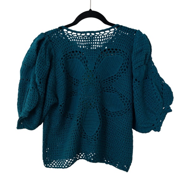 NWT FARM Rio Flower Draw Crochet Blouse - Picture 3 of 7